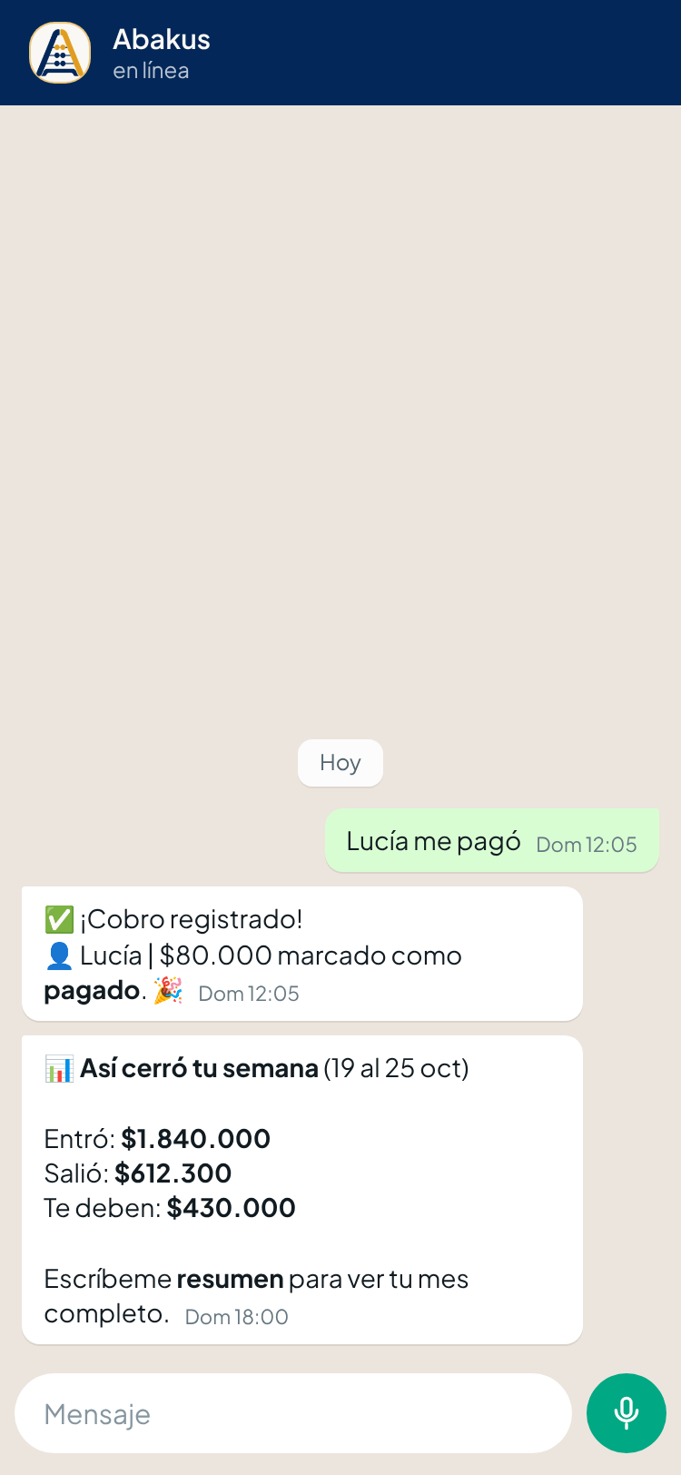 Tu semana en tres números